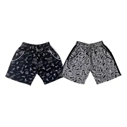 100LUCK Kids Pack Of 2 Printed Shorts-image-63