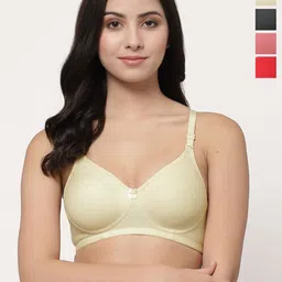 College Girl cg1301 Women Pack of 4Full Coverage Seamless Non Padded T Shirt Bra-image-3