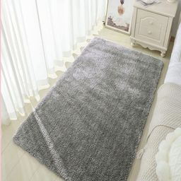 LUXEHOME INTERNATIONAL Grey Anti-Skid Microfiber Shaggy Carpet-35