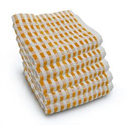PRAKARTIK Yellow Set Of 5 Checked Kitchen Towels-87