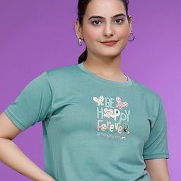 SAKARMAA Women Printed Cotton Crop T-shirt-image-87