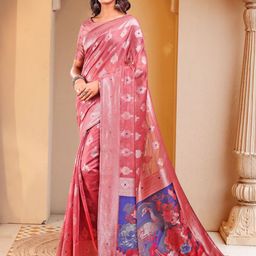 Astita Ethnic Motif Woven Design Zari Saree-image-81