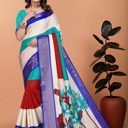 VS MALL Blue Art Silk Sarees-image-92