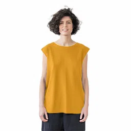 NOTWILD Women Solid Round Neck Cotton T-shirt-picture-42