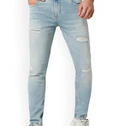 SPYKAR Men Slim Fit Highly Distressed Heavy Fade Jeans-picture-24