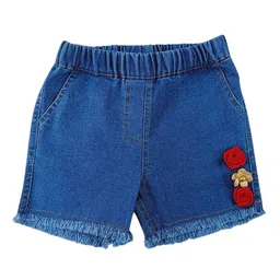 Creative Kids Girls Embellished Applique Regular Fit Denim Shorts-image-34