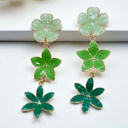 AVANT-GARDE PARIS Gold-Plated Enamelled Floral Dangle Drop Earrings-image-40