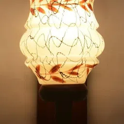 Somil Premium Designer Glass Wall / Night Lamp Elegant & Stylish Dcor Accent for Modern Interiors, color- Brown, White, Size:- 18.5 X 26.5 X 29.5 CM-image-86