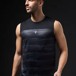 Technosport Slim-Fit Round Neck Innerwear Vests MVP784BLKSML-image-13