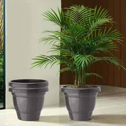 Kuber Industries Pack Of 3 Black Planters-9