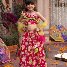 pspeaches Girls Printed Ready to Wear Lehenga & Blouse With Dupatta-picture-22