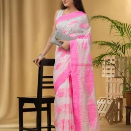 DESH BIDESH Woven Design Pure Cotton Saree-image-57