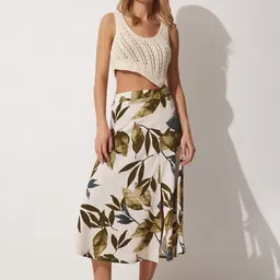 Happiness istanbul Floral Printed A-Line Midi Skirts-picture-47