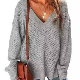 StyleCast Women Open Knit Long Sleeves V-Neck Pullover Sweaters-picture-40