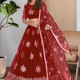 F Plus Fashion Net Semi-Stitched Lehenga Choli-image-23