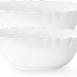 Opalware Serving Bowl Set of 2 (0.8Ltr + 0.8Ltr) Show White Opal Glass Mixing Serving Multipurpose Bowl Set Microwave Dishwasher Safe-3