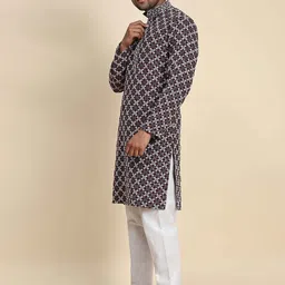 Pro-Ethic STYLE DEVELOPER Men Embroidered Regular Thread Work Pure Cotton Kurta with Pyjamas image 3