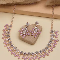 Sukkhi Gold-Plated American Diamond Studded Choker Necklace And Earrings-picture-49