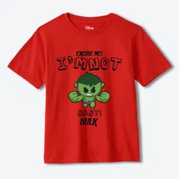 Wear Your Mind Boys Avengers Printed Pure Cotton Applique T-shirt-43