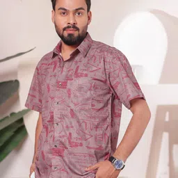 Stuffie Land Men Floral Printed Casual Shirt-image-69