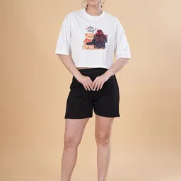 NEYSA Printed T-Shirt & Shorts Co-Ord Set-image-4
