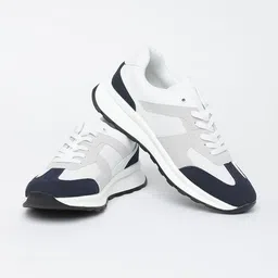 Snitch Men White & Navy Colourblocked Sneakers-image-39