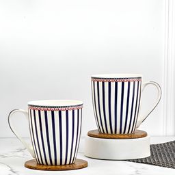 UPC White & Black Printed Ceramic Glossy Cups Set of Cups and Mugs-17