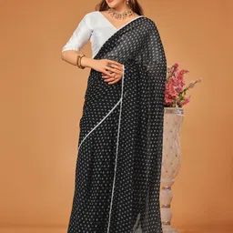 PMD Fashion Bandhani Printed Gotta Patti Pure Georgette Ready to Wear Bandhani Saree-picture-12