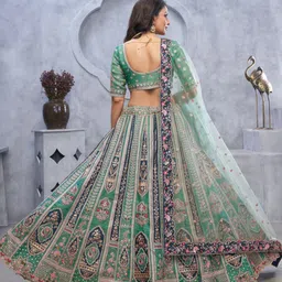 ODETTE Embellished Sequinned Semi-Stitched Lehenga & Unstitched Blouse With Dupatta image 3