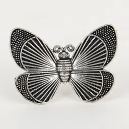 Anouk Silver-Plated Butterfly Adjustable Finger Ring image 5