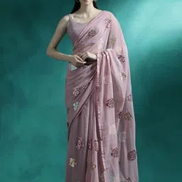 Sangria Embellished Saree With Blouse Piece-image-91