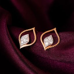 GIVA 18K Yellow Gold Dancing Flame Diamond Earrings-1.5gm-picture-46