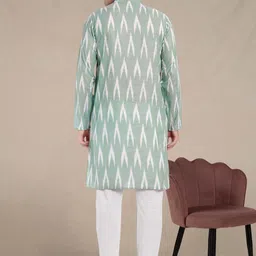 SKAVIJ Men Ethnic Motifs Printed Regular Pure Cotton Kurta with Pyjamas image 5