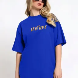 Leotude Women Typography Printed Oversized Cotton T-shirt-picture-43