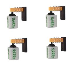 SOMIL Green Glass Cylinder Printed Wall Lamps-image-76