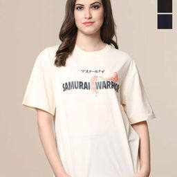 Mast & Harbour Pack Of 3 Typography Printed Round Neck Oversized Cotton T-shirt-image-48