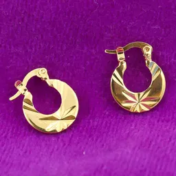 VAGHBHATT Gold Plated Stainless Steel Clip On Metal Punk Barbell Press Hoop Earrings-29