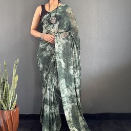 KALINI women Tie and Dye Pure Georgette Ready to Wear Leheriya Saree-picture-16