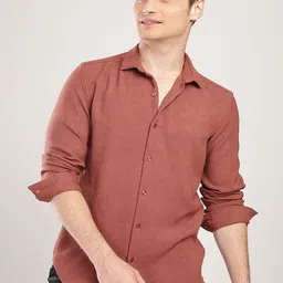 THE BEETEL HOUSE Men Textured Regular Slim Fit Casual Shirt-image-7