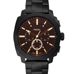 Fossil Men Patterned Dial & Stainless Steel Straps Analogue Watch FS6097-image-56