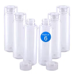 Aura White 6 Piece Plastic Solid Water Bottle-1000ML-12