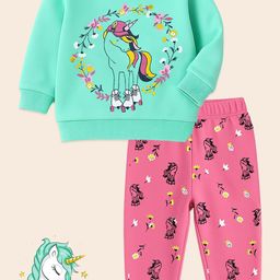 KUCHIPOO Girls Printed Sweatshirt With Trackpants-picture-26