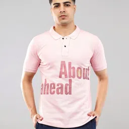 Mast & Harbour Typography Printed Polo Collar Slim Fit T-shirt-picture-30