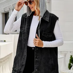 StyleCast Women Longline Denim Jacket with Patchwork-image-60