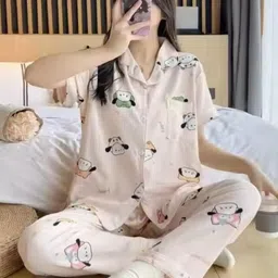 Stem Rope Women Graphic Printed Night Suit-image-86