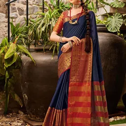 DIVASTRI Zari Silk Cotton Saree-image-98
