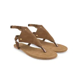 Stylestry Women Woven Design Leather Casual Gladiators with Buckles Flats-46