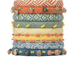 Taasha Craft Set Of 8 Stone-Studded & Beaded Bangles image 5