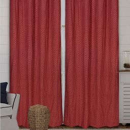 Saral Home Rust 2 Pieces Geometric Room Darkening Cotton Long Door Curtain-image-39
