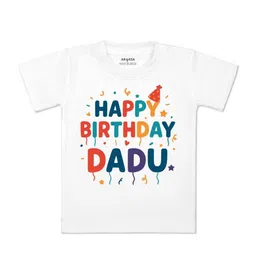 arvesa Happy Birthday Dadu Printed Kids Tshirt-picture-7